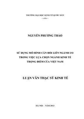 Mô hình I/O: Lựa chọn ngành kinh tế trọng điểm Việt Nam