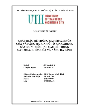 Gạt mưa, khóa cửa, nâng kính Kia Carens: Cấu tạo & Sơ đồ