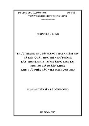 Thực trạng phụ nữ mang thai nhiễm hiv
