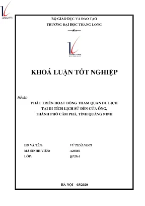 Phát triển hoạt động tham quan du lịch tại di tích lịch sử đền cửa ông