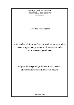 Hành vi mua sắm đồ gia dụng online & Các yếu tố ảnh hưởng