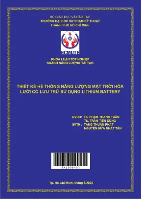 Thiết kế hệ thống năng lượng mặt trời hòa lưới có lưu trữ sử dụng lithium battery
