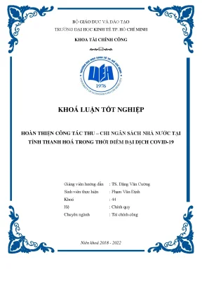 Thu chi ngân sách Thanh Hoá: Thực trạng & Giải pháp Covid-19