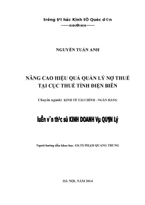 Quản lý nợ thuế tại Điện Biên: Thực trạng và Giải pháp