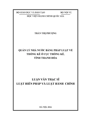 Luận văn Quản lý nhà nước về thống kê ở Thanh Hóa