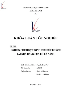 Hoạt động thu hút khách tại nhà hàng