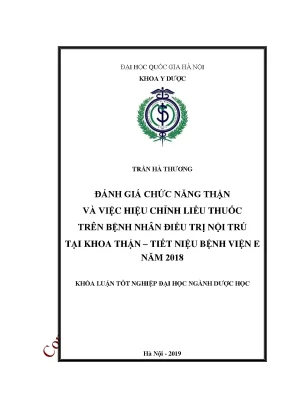 Chức năng thận và việc hiệu chỉnh liều
