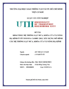 Khai thác hệ thống gạt mưa khóa cửa và