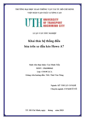Khai thác hệ thống điều hòa trên xe đầu