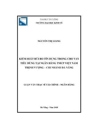 Kiểm soát rủi ro tín dụng trong cho vay