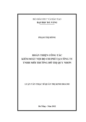 Hoàn thiện công tác kiểm soát nội bộ