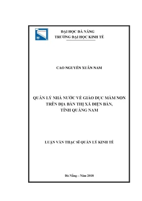 Quản lý nhà nước về giáo dục mầm non