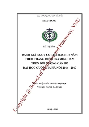 Đánh giá nguy cơ tim mạch 10 năm theo thang điểm framingham trên đối tượng cán bộ đại học quốc gia hà nội 2016 2017