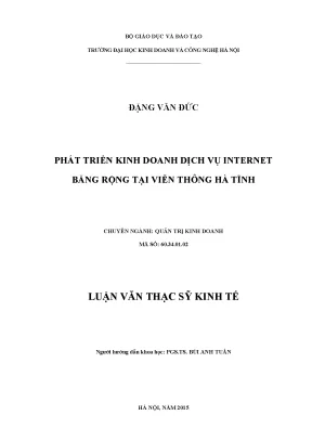 Phát triển kinh doanh Internet băng rộng tại Hà Tĩnh