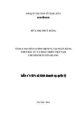 Giải pháp nâng cao chất lượng dịch vụ tại BIDV Tuyên Quang