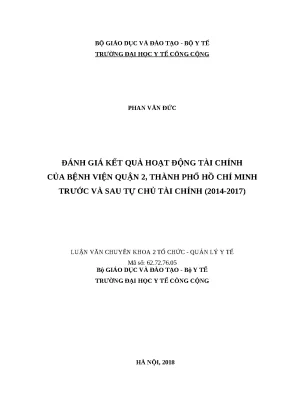Tự chủ tài chính BV Quận 2: Đánh giá hiệu quả 2014-2017