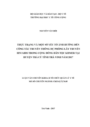 Thực trạng truyền thông HIV/AIDS ở người Khmer Trà Cú