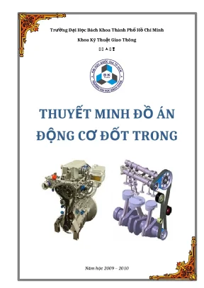 Đồ án Thiết kế Động cơ đốt trong: Full Thuyết minh & 