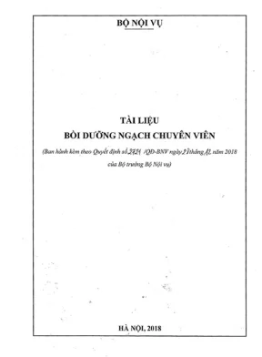 Tài liệu bồi dưỡng ngạch chuyên viên