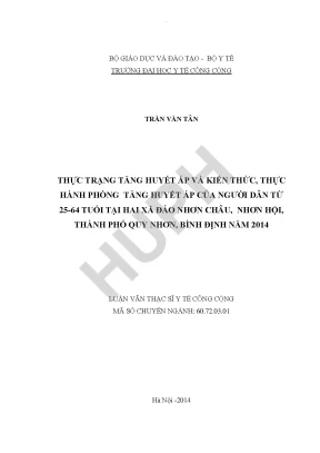 Tăng huyết áp: Thực trạng và kiến thức phòng ngừa hiệu quả