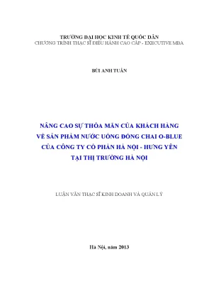 Nâng cao sự thỏa mãn khách hàng nước uống O-Blue