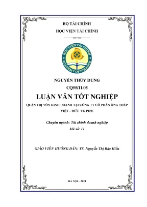 Vốn kinh doanh tại công ty cổ phần ống - Khóa luận