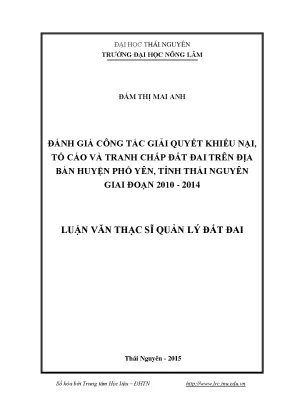 Khiếu nại & tranh chấp đất đai Phổ Yên, Thái Nguyên