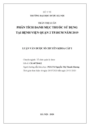 Trần thị luân phân tích danh mục thuốc