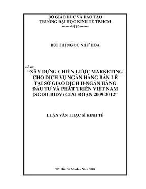 Luận văn: Chiến lược marketing ngân hàng bán lẻ