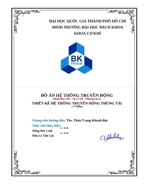 Đồ án Hệ thống truyền động thùng tải (Full chi tiết)