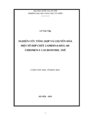Luận văn: Tổng hợp và chuyển hóa hợp chất 2-amino-4H-chromen