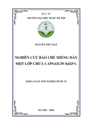 Nguyễn tiến đạt nghiên cứu bào chế - Khóa luận