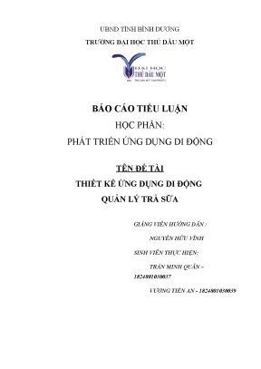 Thiết kế App quản lý quán trà sữa (Tiểu luận sinh viên)