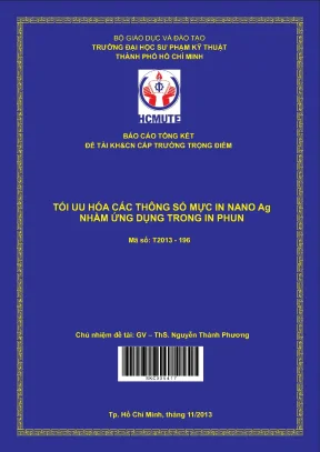 Tối ưu mực in nano Ag cho ứng dụng in phun hiệu quả