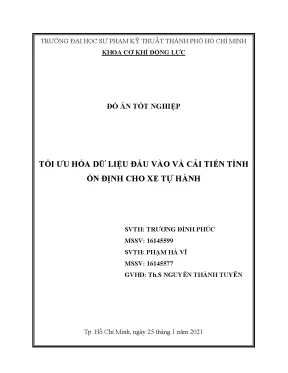 Đồ án xe tự hành: Tối ưu dữ liệu & cải tiến ổn định