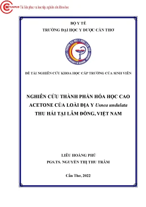 Nghiên cứu thành phần hóa học cap aceton của loài địa y usnea undulata thu hát tại lâm đồng việt nam