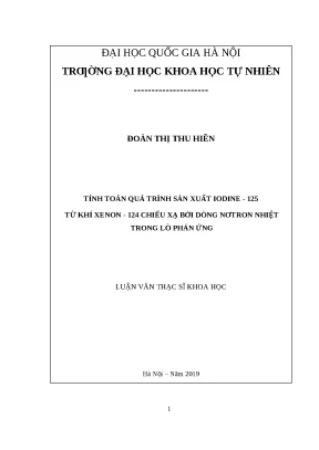 Tính toán sản xuất Iodine-125 từ khí Xenon-124