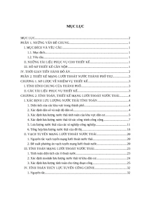 Mẫu Đồ án môn học Thoát nước (File Word + Bản vẽ)