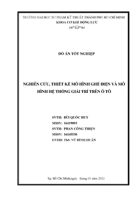 Đồ án mô hình ghế điện & hệ thống giải trí ô tô chi tiết