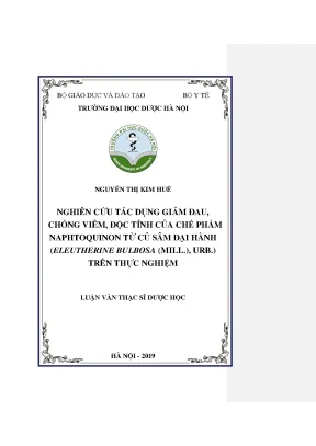Nghiên cứu tác dụng giảm đau, chống viêm của Sâm đại hành
