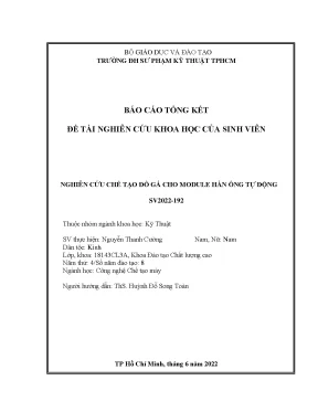 Nghiên cứu & Chế tạo Đồ gá Module Hàn Ống Tự Động