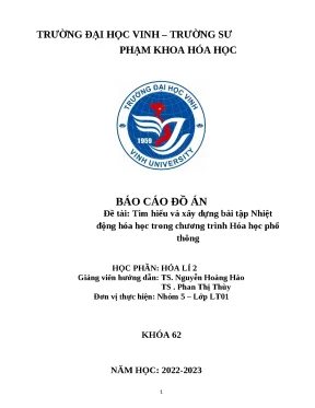 Bài tập Nhiệt động hóa học THPT (Lý thuyết & Vận dụng)