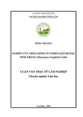 Nghiên cứu nhân giống in vitro cây Hoàng tinh trắng