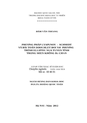 Phương pháp Lyapunov-Schmidt và bài toán Dirichlet Elliptic