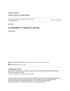 Concentration a pathway to learning