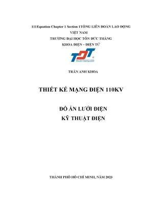 Lưới điện kỹ thuật điện thiết kế mạng - Đồ án