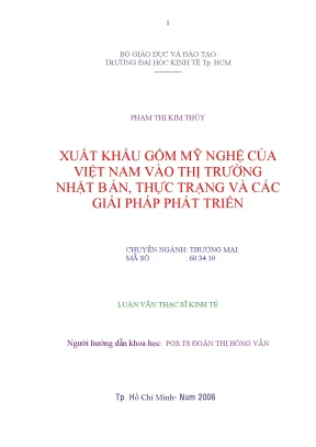 Luận văn xuất khẩu gốm mỹ nghệ Việt Nam sang Nhật Bản