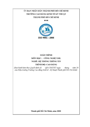 Giáo trình Công nghệ XML ngành Hệ thống thông tin (Full)