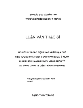 Biện pháp hạn chế cước roaming cao MobiFone [Luận văn]