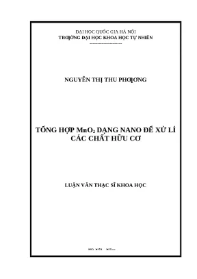 Luận văn: Tổng hợp MnO2 nano xử lí chất hữu cơ